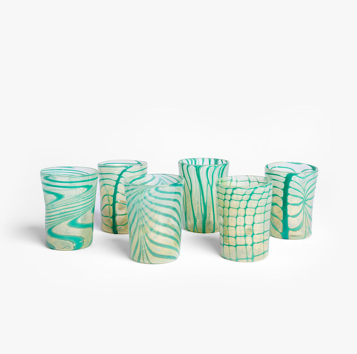 Murano Glass Tumblers, set of 6 | Unique Home Decor | R. Runberg Curiosities