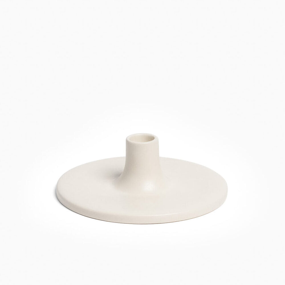 Ceramic Taper Holder, Matte White | Unique Home Decor | R. Runberg Curiosities