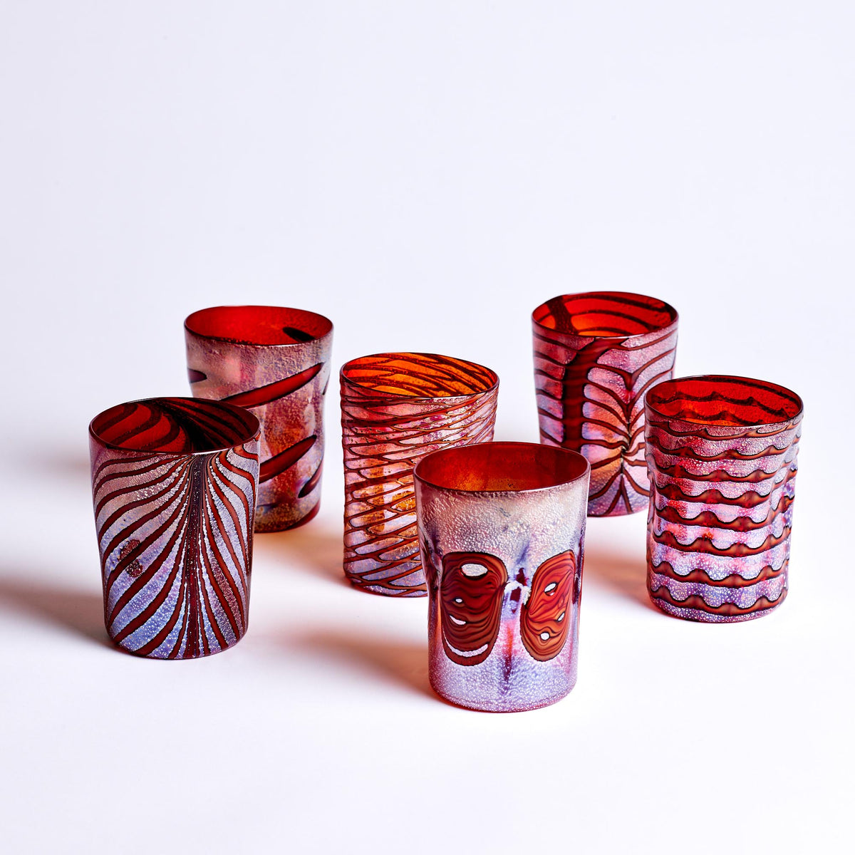 Murano Glass Tumblers, set of 6 | Unique Home Decor | R. Runberg Curiosities