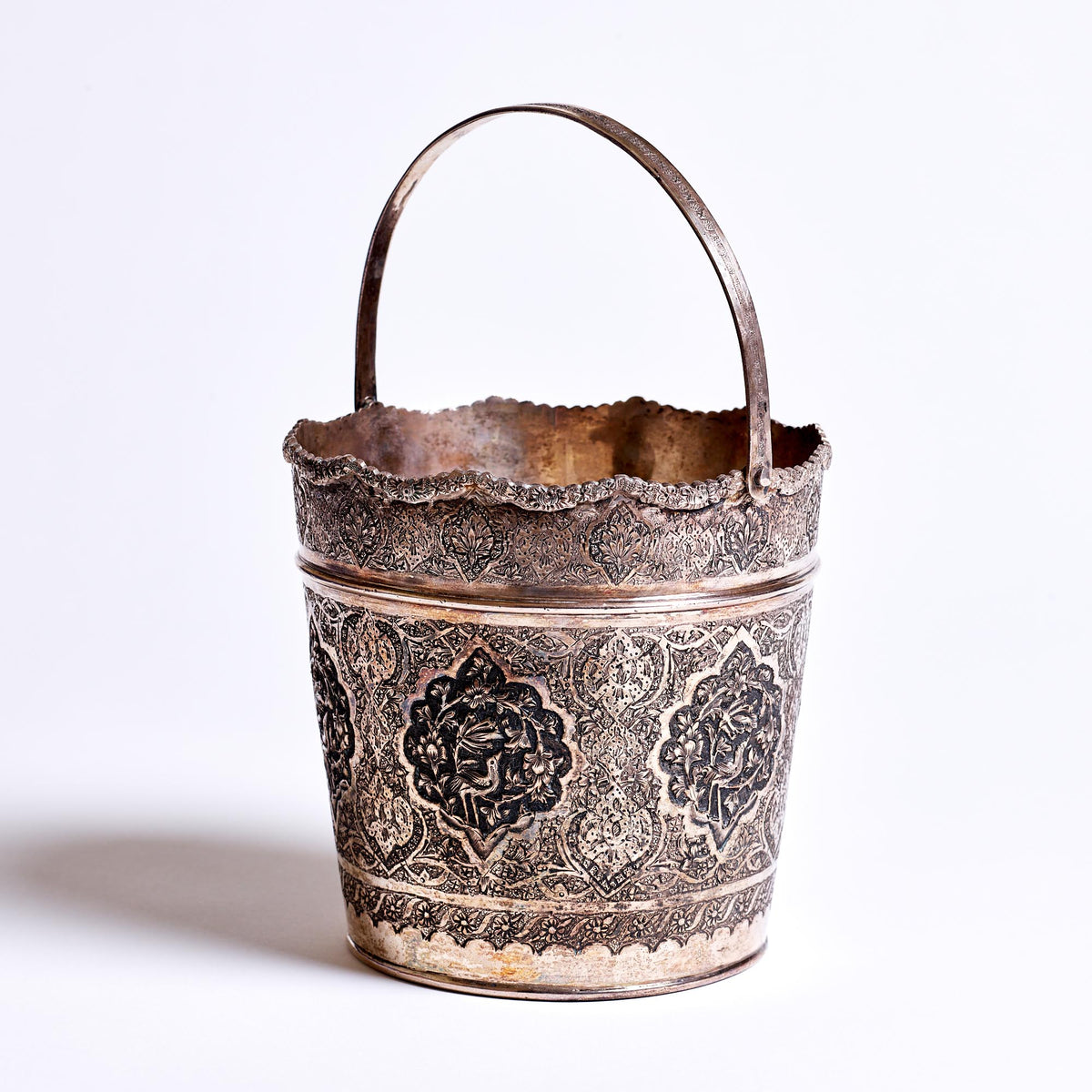 Iranian Silver Ice Bucket | Unique Home Decor | R. Runberg Curiosities
