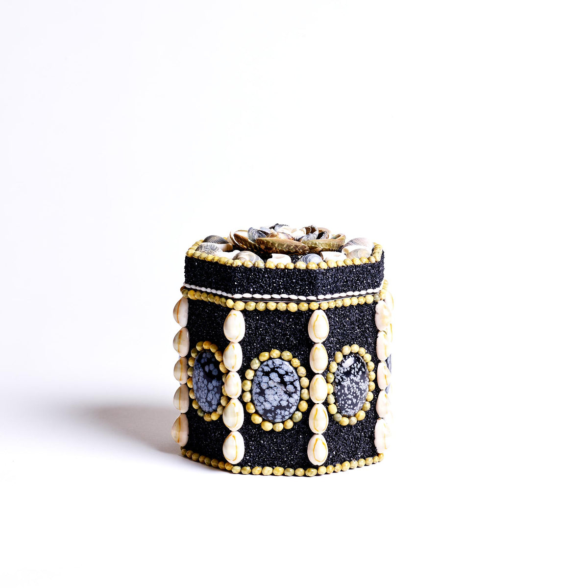 Octagonal Shellwork Caddy | Unique Home Decor | R. Runberg Curiosities