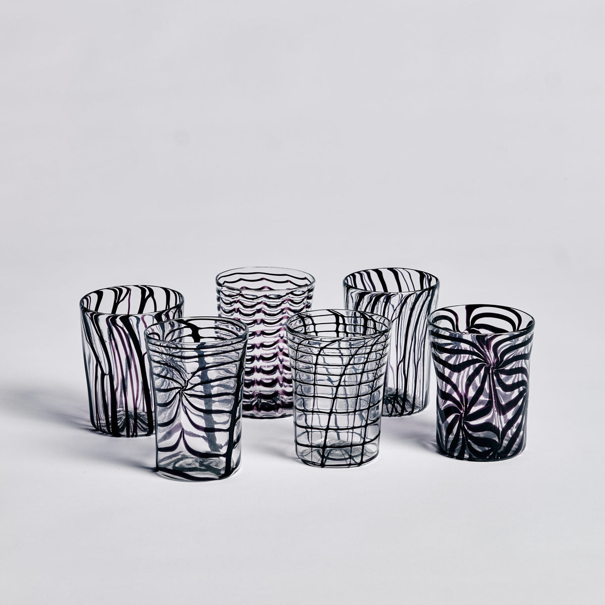 Murano Glass Tumblers, set of 6 | Unique Home Decor | R. Runberg Curiosities