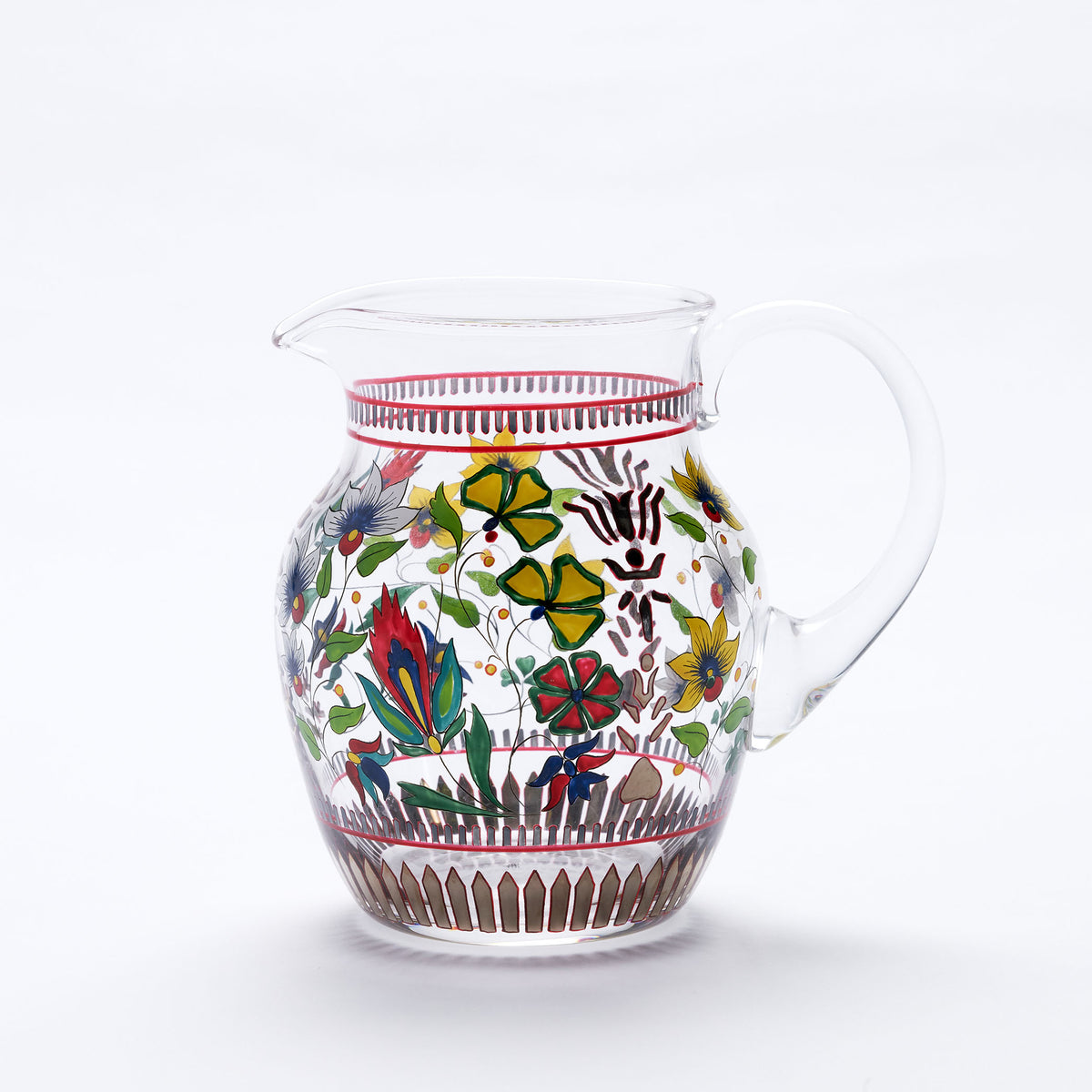Painted Flowers Water Pitcher | Unique Home Decor | R. Runberg Curiosities