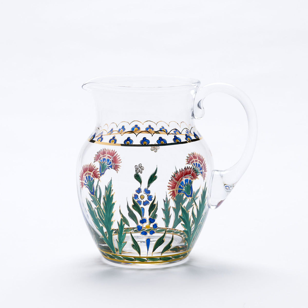 Painted Flowers Water Pitcher | Unique Home Decor | R. Runberg Curiosities