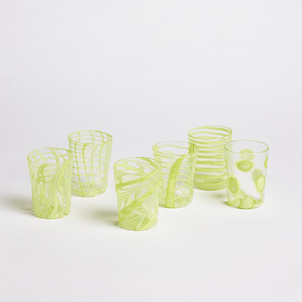 Murano Glass Tumblers, set of 6 | Unique Home Decor | R. Runberg Curiosities