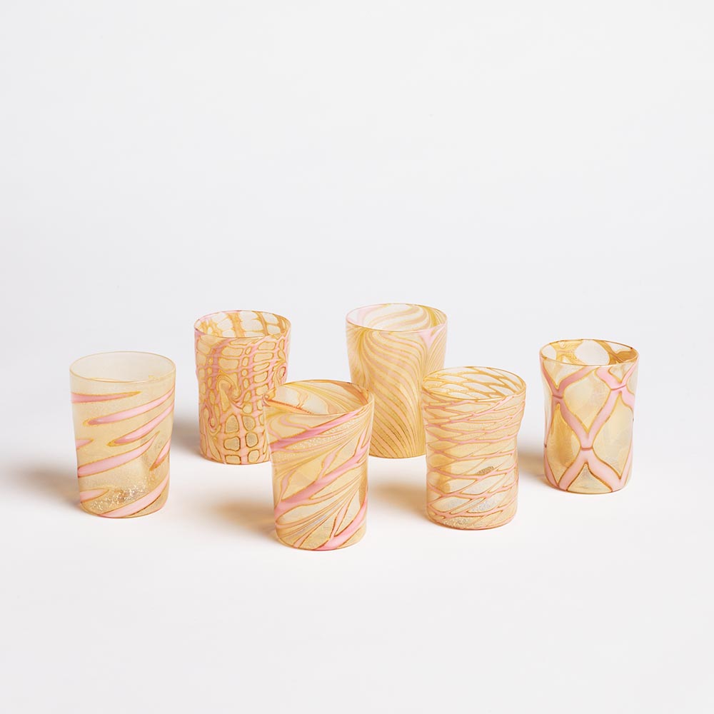 Murano Glass Tumblers, set of 6 | Unique Home Decor | R. Runberg Curiosities