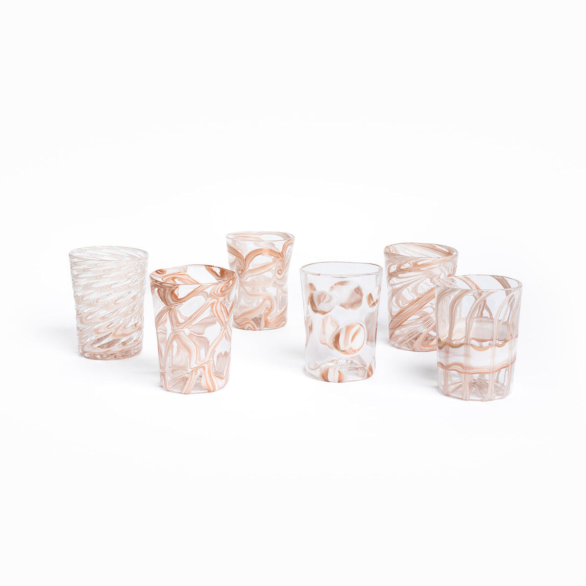 Murano Glass Tumblers, set of 6 | Unique Home Decor | R. Runberg Curiosities