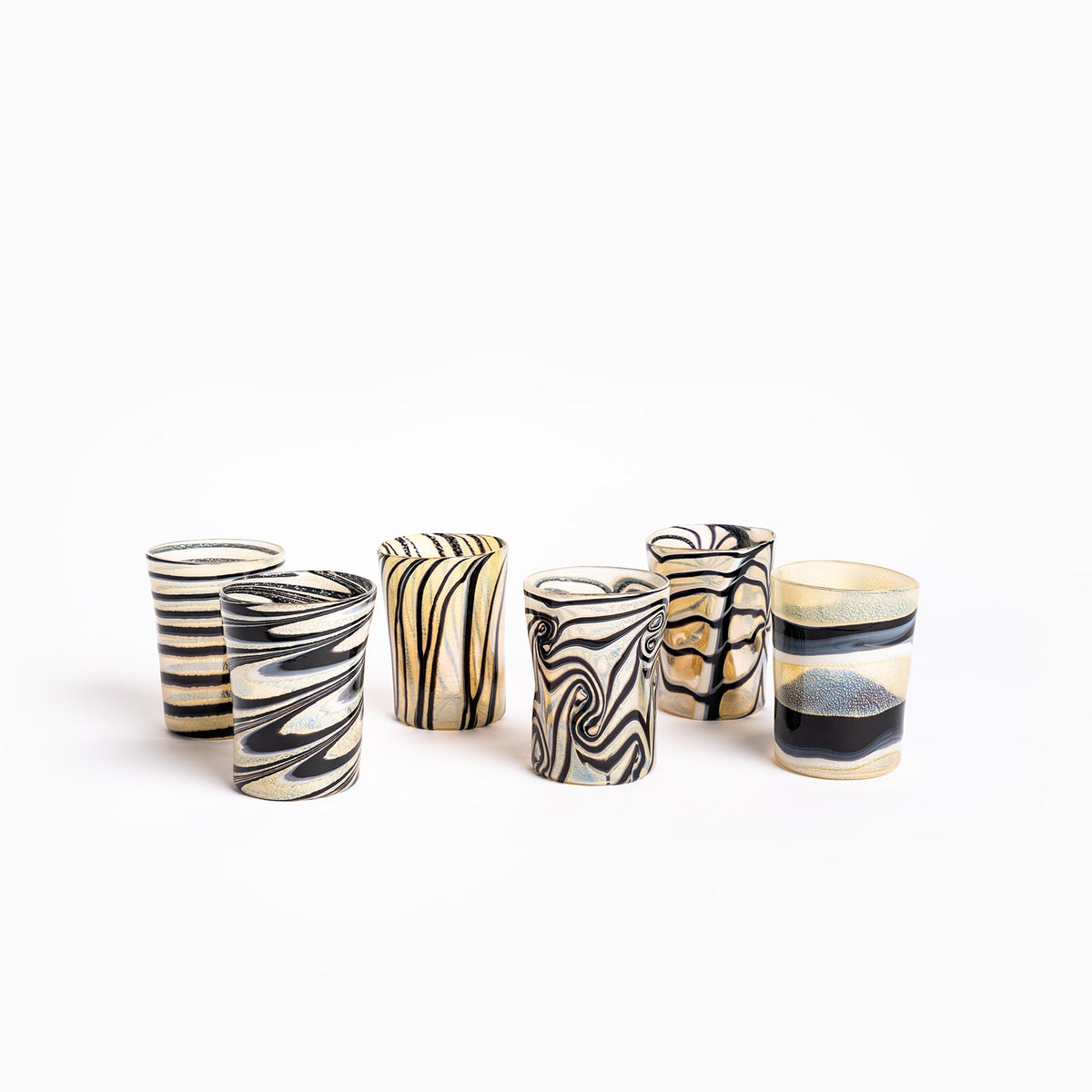 Murano Glass Tumblers, set of 6 | Unique Home Decor | R. Runberg Curiosities