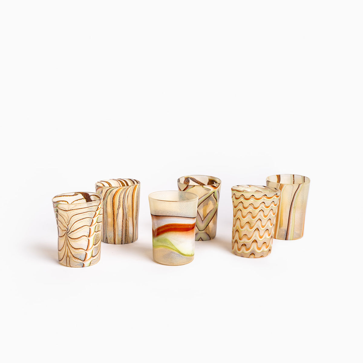 Murano Glass Tumblers, set of 6 | Unique Home Decor | R. Runberg Curiosities
