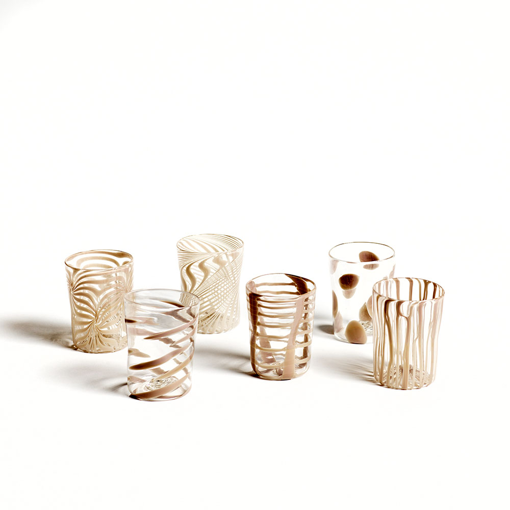 Murano Glass Tumblers, set of 6 | Unique Home Decor | R. Runberg Curiosities