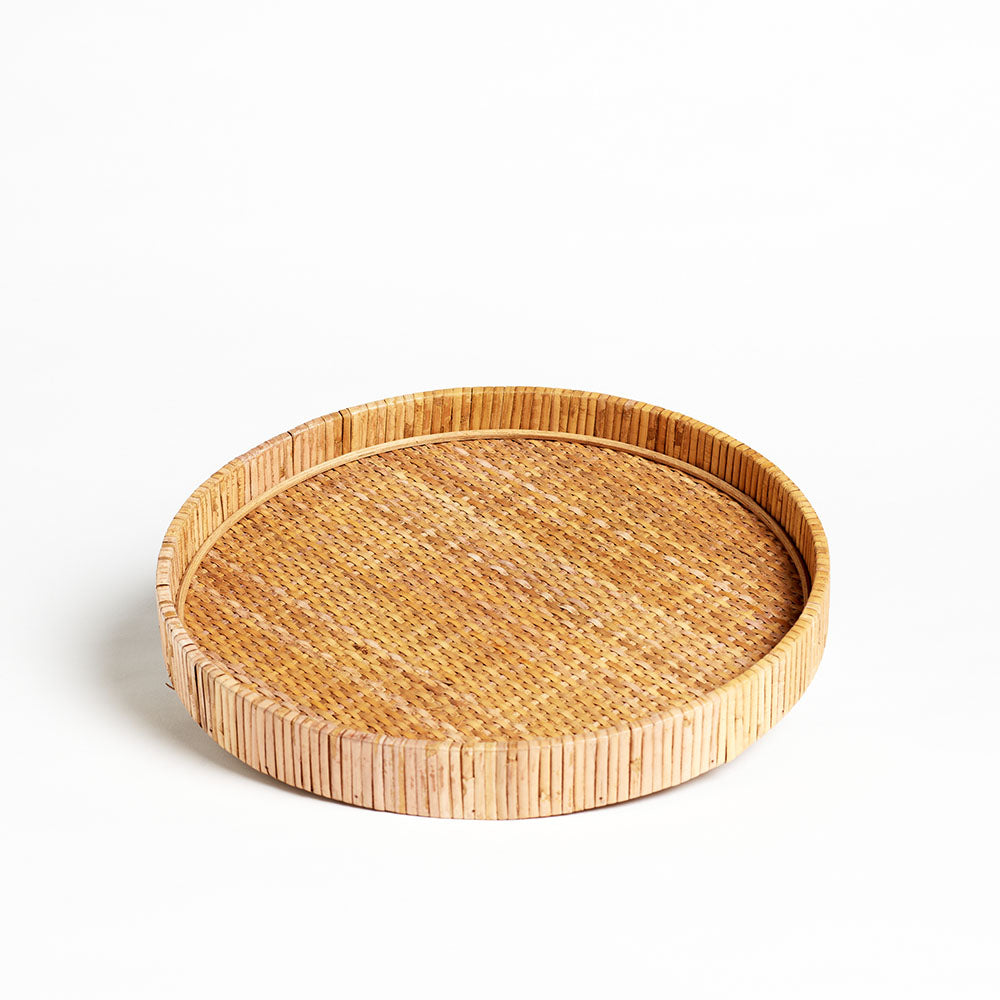 Woven Round Rattan Tray | Unique Home Decor | R. Runberg Curiosities
