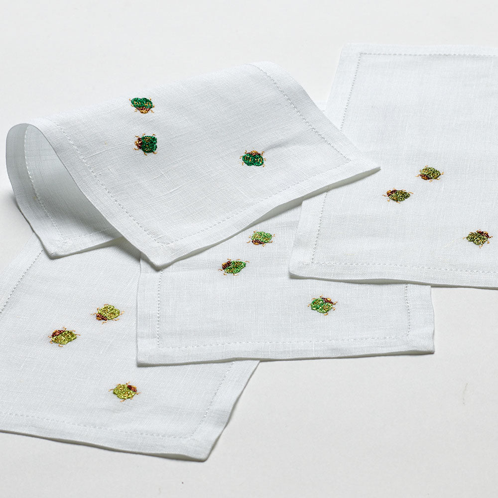 Garden Insects Cocktail Napkins, set of 4 | Unique Home Decor | R. Runberg Curiosities