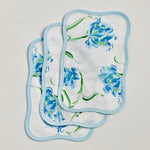 Blue Tulipe Perroquet Printed Cocktail Napkin | Unique Home Decor | R. Runberg Curiosities