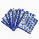 Lapis Poppy Napkins, set of 4 | Unique Home Decor | R. Runberg Curiosities