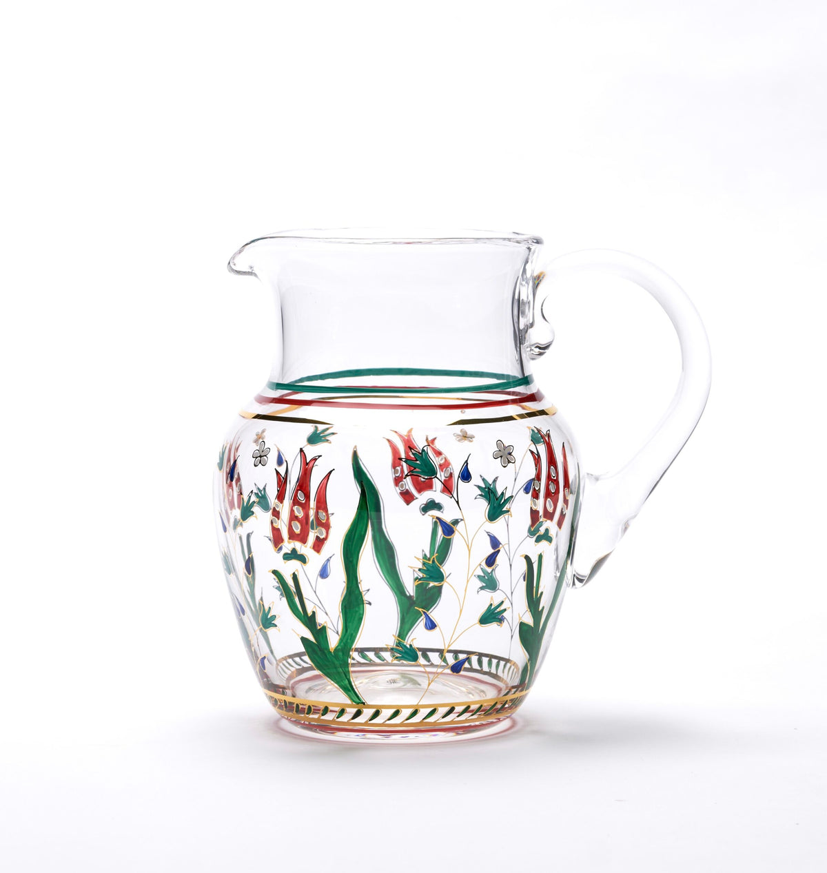 Painted Flowers Water Pitcher | Unique Home Decor | R. Runberg Curiosities
