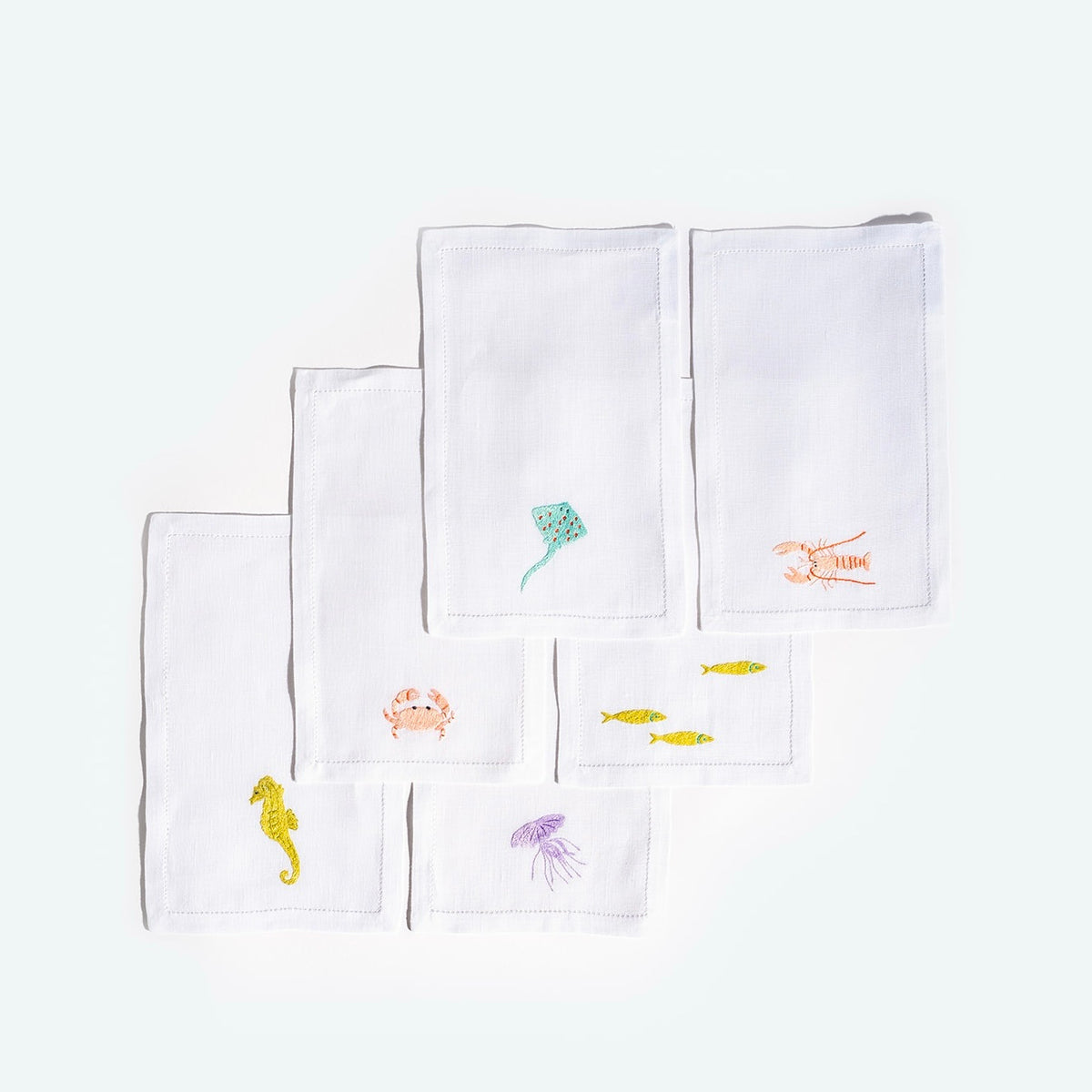 Sea Life Cocktail Napkins, set of 6 | Unique Home Decor | R. Runberg Curiosities