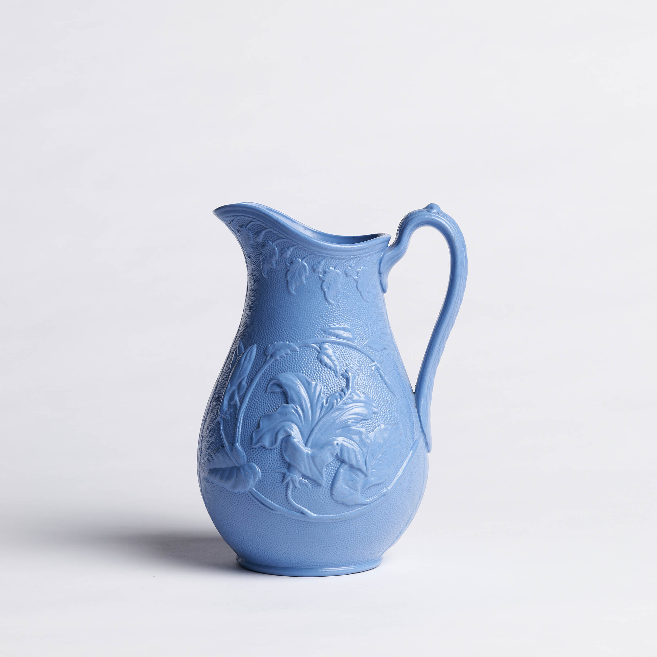 English Blue Relief Pitcher