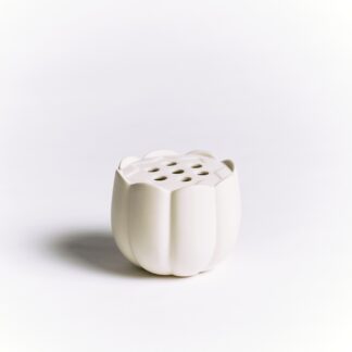 TFS Ceramic Flower Frog Vase - large, matte white