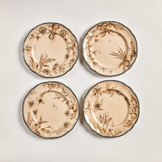 Laboratorio Paravicini ‘Rocaille’ Dinnerware - brown tortora dessert plates, set of 4