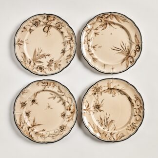 Laboratorio Paravicini ‘Rocaille’ Dinnerware - brown tortora dinner plates, set of 4