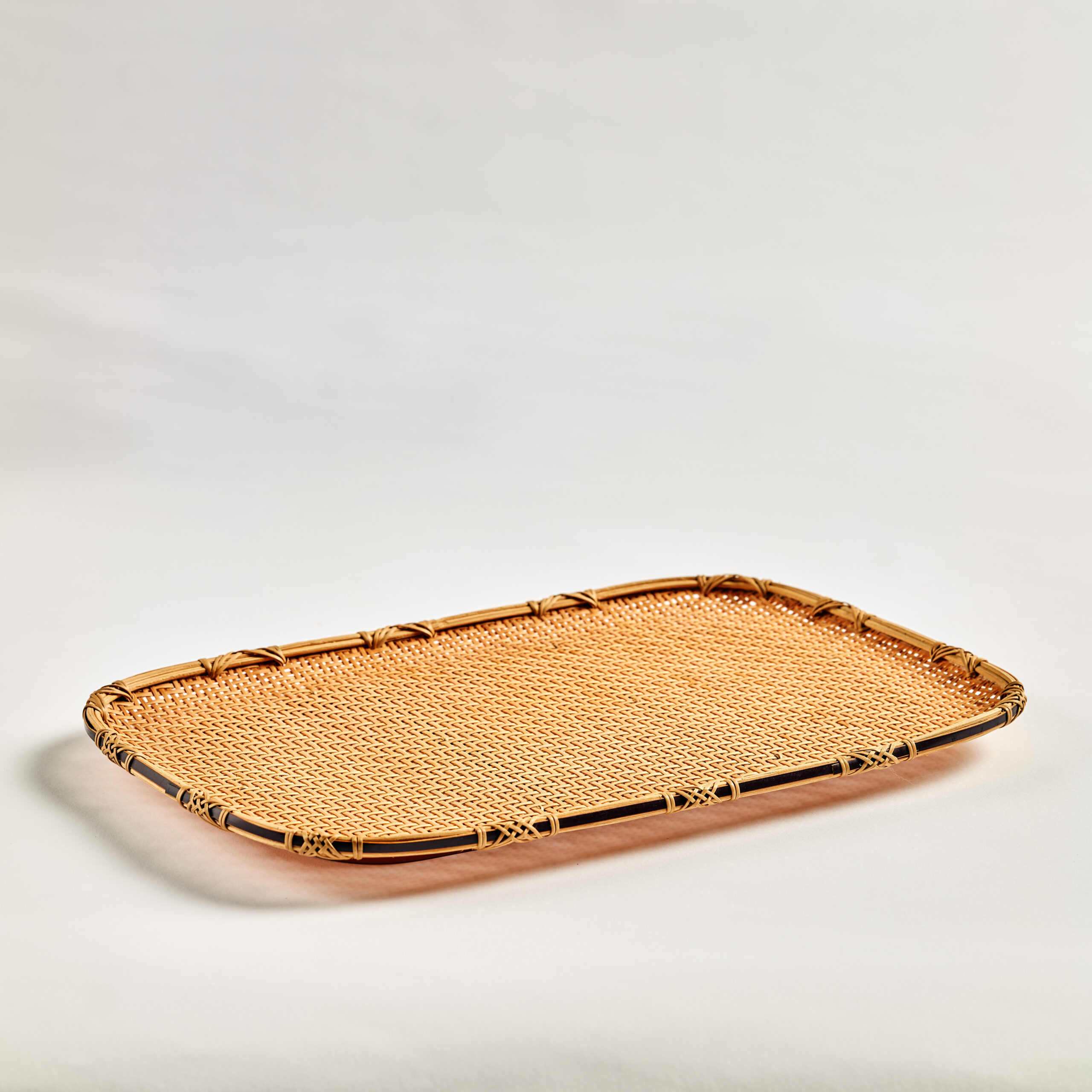 Antique Japanese Bamboo Flower Tray
