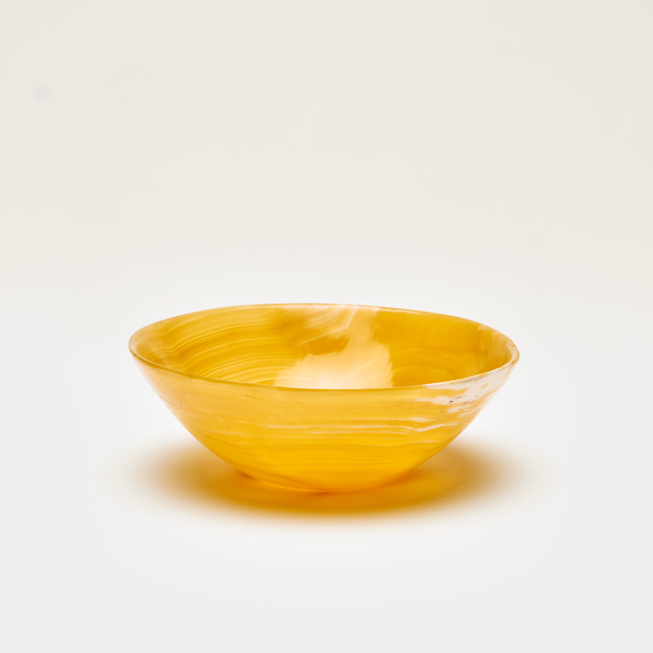 7” Semiprecious Stone Bowl, calcite, G&B Registry