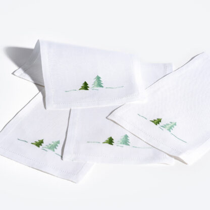 VAV Paris Pine Trees Cocktail Napkins, set of 4 - Image 2