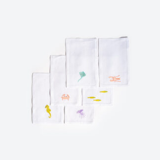 VAV Paris Sea Creatures Cocktail Napkins, set of 6