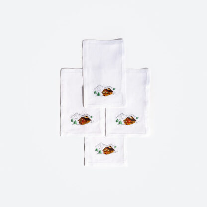 VAV Paris Ski Lodge w Mountains Cocktail Napkins, set of 4