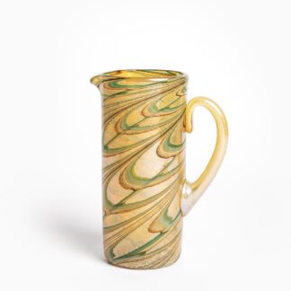 Murano Glass Pitcher - teal + brown