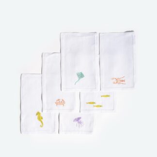 VAV Paris Sea Creatures Cocktail Napkins, set of 6