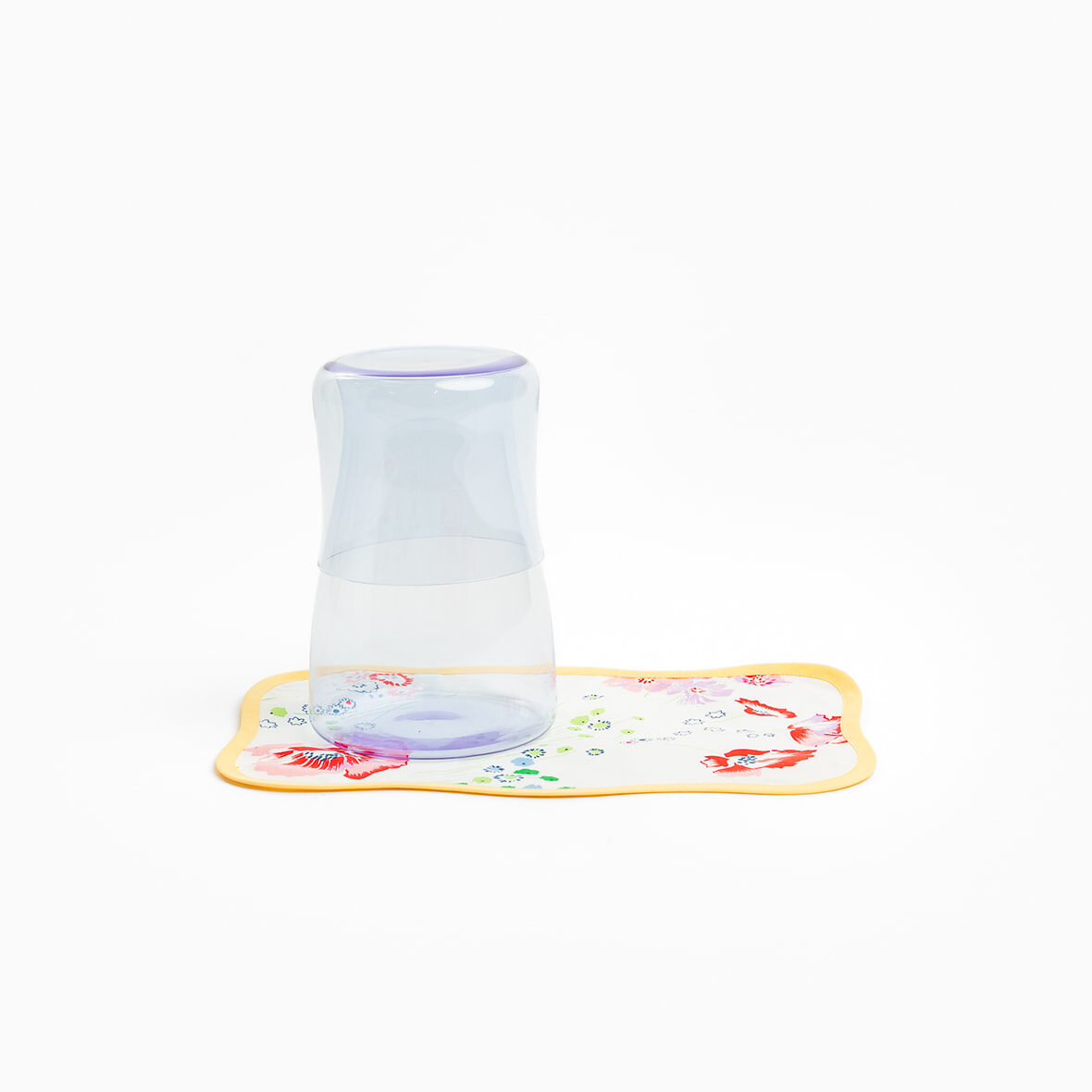 Lobmeyr Night Set + D. Porthault Napkin, Alexandrite + Fleurs D'Avril