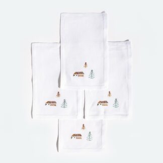 VAV Paris Winter Scenes Cocktail Napkins - Cabin and Cedars, set of 4
