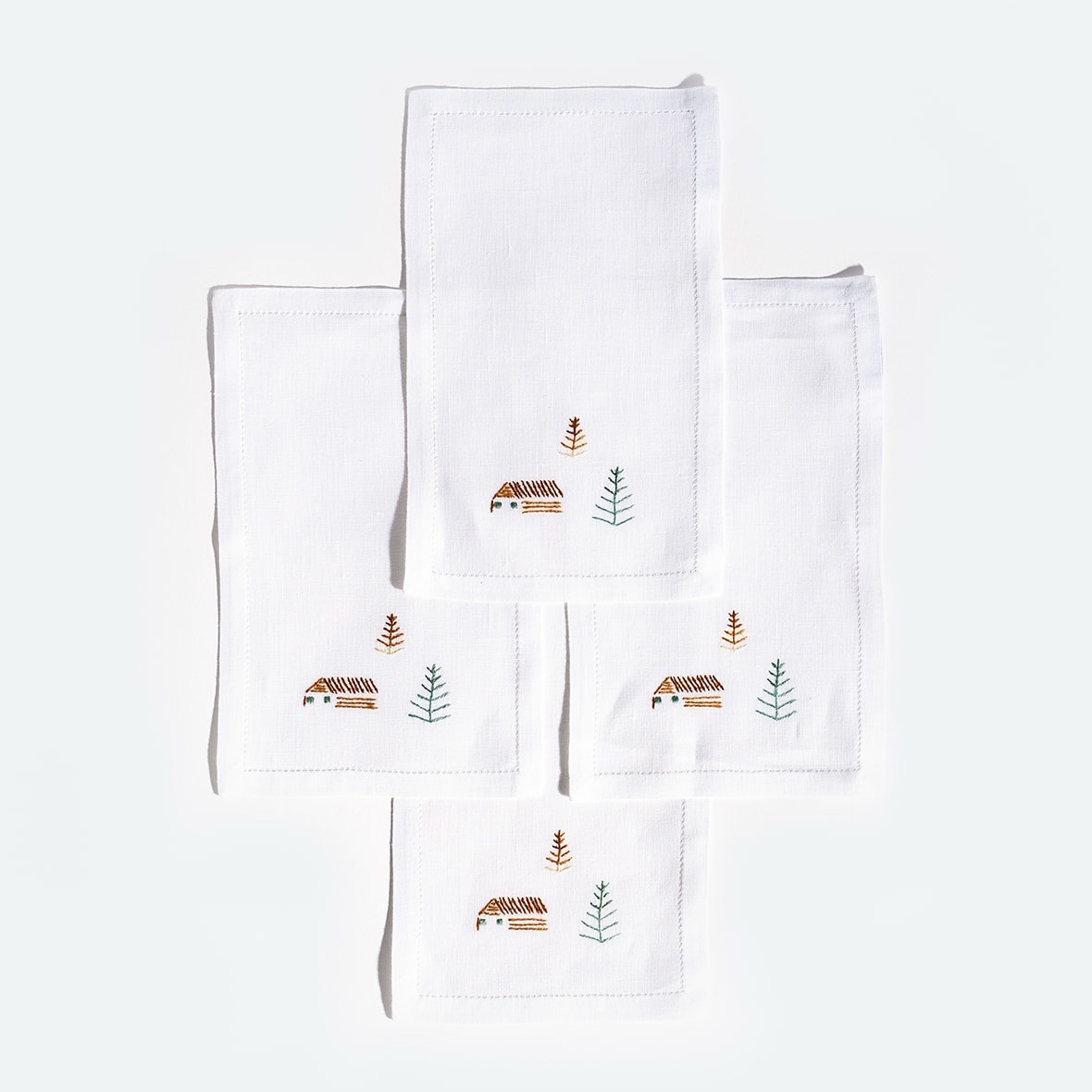 Cabin and Cedars Cocktail Napkins, set of 4