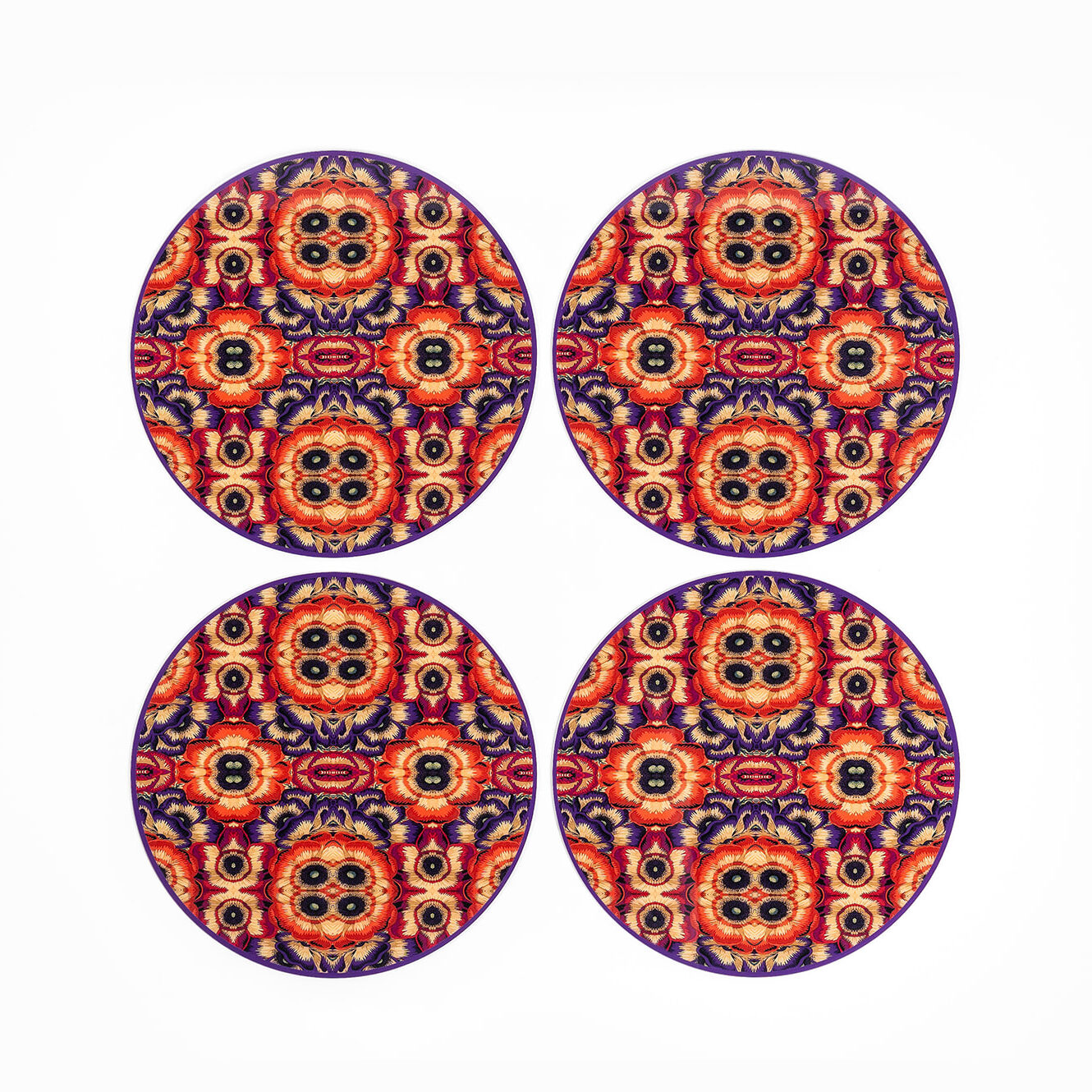 Flora Fauna Placemats, anemone kaleidescope