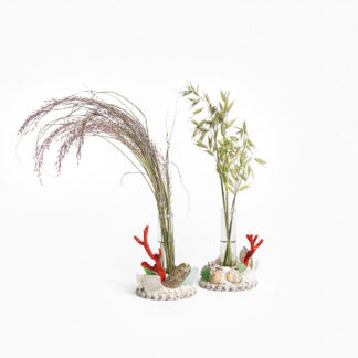 Tess Morley Shellwork Vases, pair